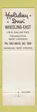 Matchbook Cover - Holiday Inn Wheeling WV