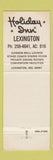 Matchbook Cover - Holiday Inn Lexington MO