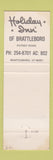 Matchbook Cover - Holiday Inn Brattleboro VT