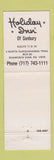 Matchbook Cover - Holiday Inn Sunbury Shamokin Dam PA