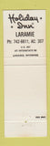Matchbook Cover - Holiday Inn Laramie WY
