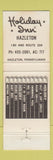 Matchbook Cover - Holiday Inn Hazleton PA