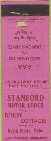 Matchbook Cover - Stanford Motor Lodge North Platte NE WEAR