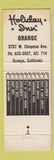 Matchbook Cover - Holiday Inn Orange CA