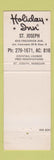 Matchbook Cover - Holiday Inn St Joseph MO