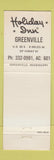 Matchbook Cover - Holiday Inn Greenville MS