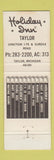 Matchbook Cover - Holiday Inn Taylor MI