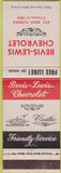 Matchbook Cover - Bevis Lewis Chevrolet Key West FL