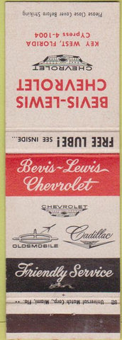 Matchbook Cover - Bevis Lewis Chevrolet Key West FL
