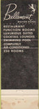 Matchbook Cover - Bellemont Hotel Baton Rouge LA