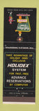 Matchbook Cover - Holiday Inn Belle Vernon PA