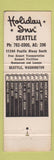 Matchbook Cover - Holiday Inn Seattle WA