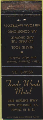 Matchbook Cover - Trade Winds Motel New Orleans LA