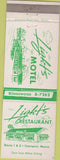 Matchbook Cover - Light's Restaurant Motel Searsport ME