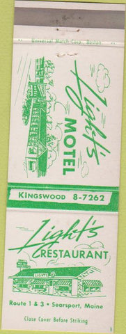 Matchbook Cover - Light's Restaurant Motel Searsport ME