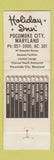 Matchbook Cover - Holiday Inn Pocomoke City MD