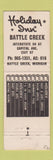 Matchbook Cover - Holiday Inn Battle Creek MI