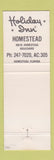 Matchbook Cover - Holiday Inn Homestead FL