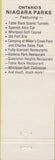 Matchbook Cover - Onatrio Niagara Parks Commission Canada