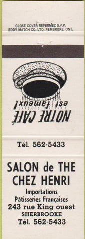Matchbook Cover - Salon De The Chez Henri Sherbrooke