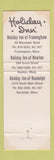 Matchbook Cover - Holiday Inn Newton Framingham Randolph MA #2