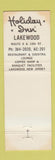 Matchbook Cover - Holiday Inn Lakewood NJ