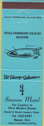 Matchbook Cover - 4 Seasons Motel Hearst ON