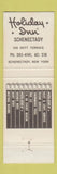 Matchbook Cover - Holiday Inn Schenectady NY