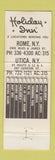Matchbook Cover - Holiday Inn Romse Utica NY