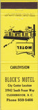 Matchbook Cover - Block's Motel Clearbrook BC