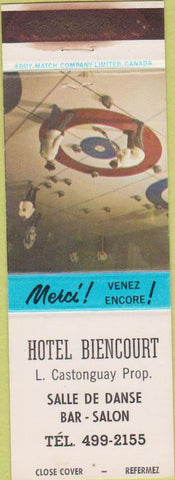 Matchbook Cover - Hotel Biencourt Salle De Danse