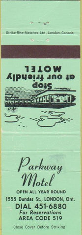 Matchbook Cover - Parkway Motel London ON CREASE
