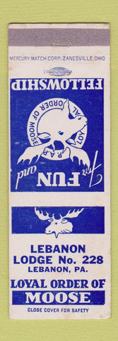 Matchbook Cover - Moose Lodge Lebanon PA