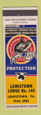 Matchbook Cover - Moose Lodge Lewistown PA