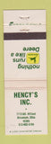 Matchbook Cover - John Deere Tractors Hency's Arcanum OH WEAR