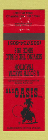 Matchbook Cover - Al's Oasis Chamberlain SD