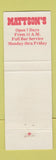 Matchbook Cover - Mattson's Steak House Saloon Burbank IL