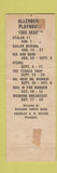 Matchbook Cover - Allenberry Playhouse Carlisle PA 1955