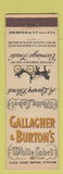 Matchbook Cover - Gallagher Burton's White Label Whiskey