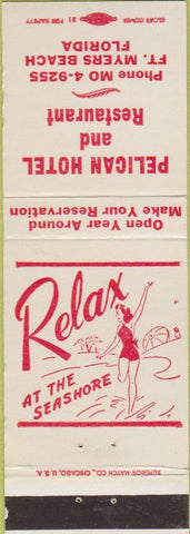 Matchbook Cover - Pelican Hotel Fort Myers Beach FL girlie WEAR