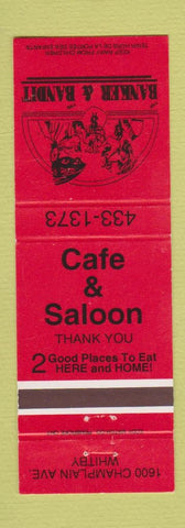 Matchbook Cover - Banker and Bandit Whitby ON