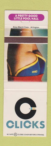 Matchbook Cover - Clicks Billiards girlie
