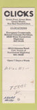 Matchbook Cover - Clicks Billiards girlie
