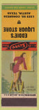 Matchbook Cover - Eddie's Liquor Store Austin TX pinup
