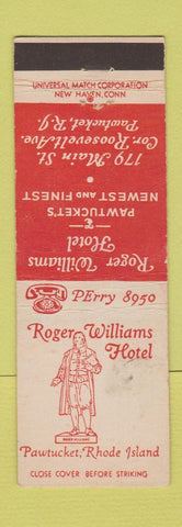 Matchbook Cover - Roger Williams Hotel Pawtucket RI WEAR