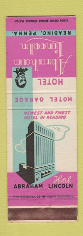 Matchbook Cover - Hotel Abraham Lincoln Reading PA WEAR