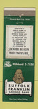 Matchbook Cover - Suffolk Franklin Savings Bank Boston MA Benjamin