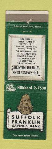 Matchbook Cover - Suffolk Franklin Savings Bank Boston MA Benjamin
