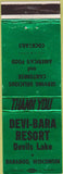 Matchbook Cover - Devi Bara Resort Baraboo WI