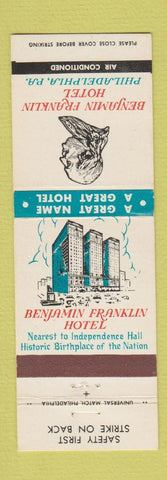 Matchbook Cover - Benjamin Franklin Hotel Philadelphia PA
